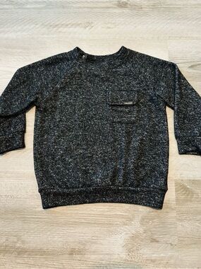 New Volcom baby boys Heathered Black Pocket Crew Sweater size 24 months